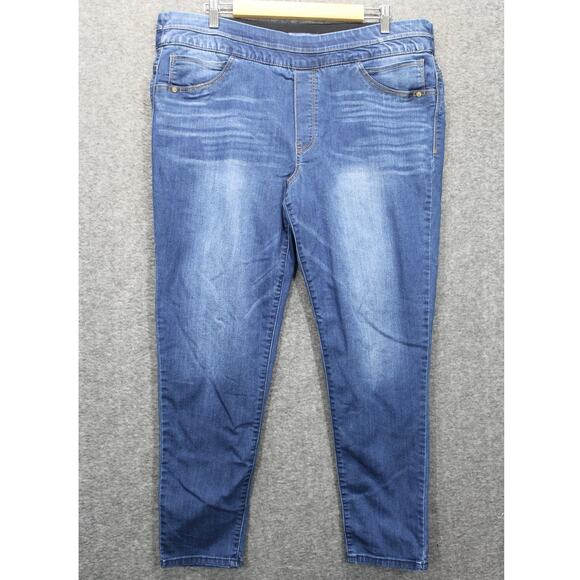 Democracy Pull On Jeans Ab Solution Womens 16 Skinny Medium Wash - Picture 1 of 6